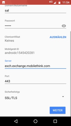 Scrollen Sie nach unten und wählen Sie WEITER