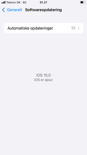 Hvis din iPhone er opdateret, vil du se følgende skærmbillede