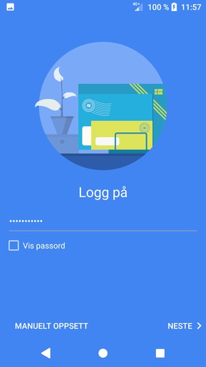 Skriv inn passord og velg MANUELT OPPSETT