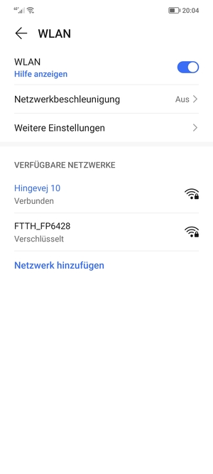 Sie sind nun mit dem WLAN-Netzwerk verbunden