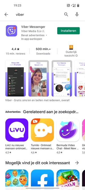 Selecteer de app
