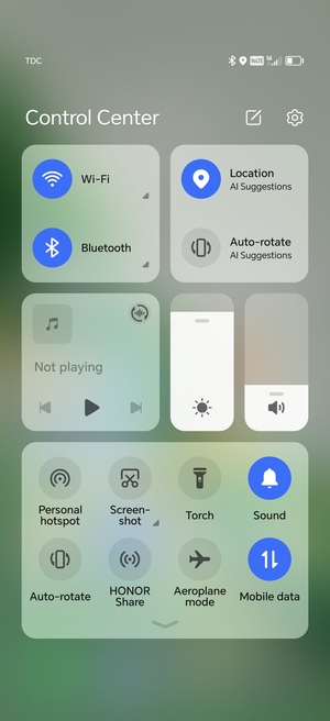 Slide down the top menu again