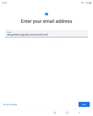 Enter your Email address and  select Set up manually