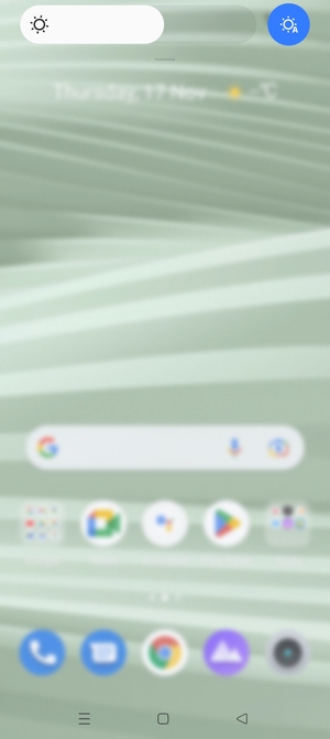 Slide down the top menu