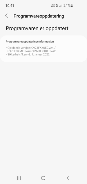Hvis telefonen din er oppdatert, vil du se følgende skjermbilde
