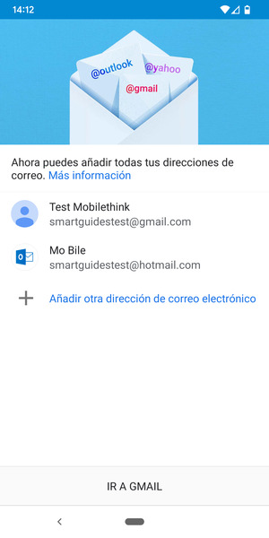 Seleccione IR A GMAIL