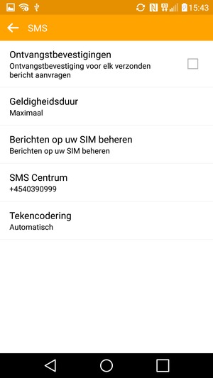 Selecteer SMS Centrum