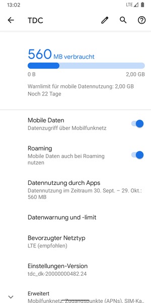 Schalten Sie Roaming an oder aus