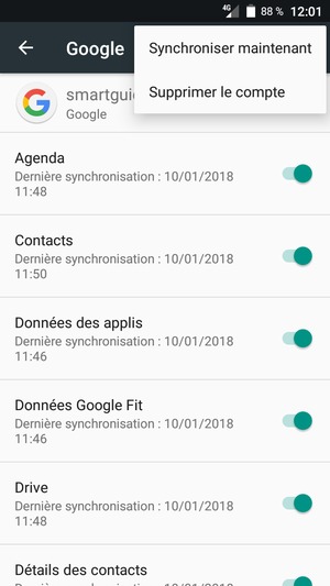 Sélectionnez Synchroniser maintenant