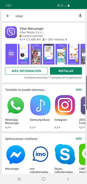 Seleccione la aplicación