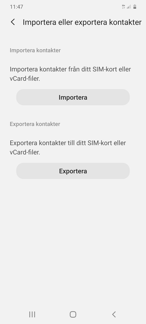 Välj Importera