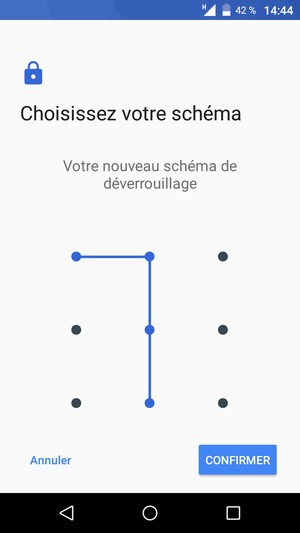 Dessinez de nouveau le schéma de déverrouillage et sélectionnez CONFIRMER