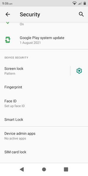 Scroll to and select SIM card lock