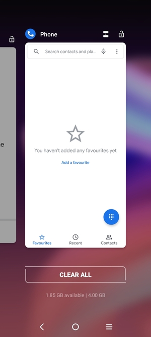 Select CLEAR ALL to close all running apps