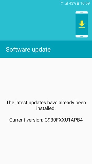 If your phone is up to date, you will see the following screen