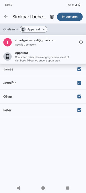 Selecteer uw Google-account