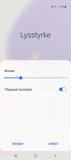 Aktiver Tilpasset lysstyrke og vælg Udført
