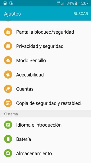 Desplácese y seleccione Cuentas