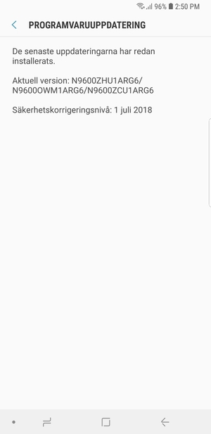 Om din telefon är uppdaterad, kommer du att se följande skärm