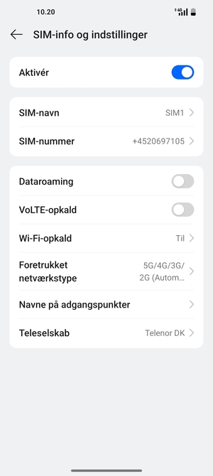 Vælg Navne på adgangspunkter