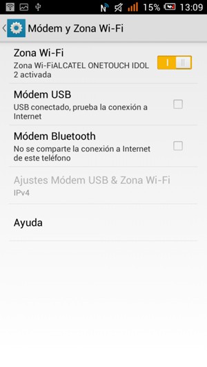 El teléfono ha sido configurado para su uso como módem