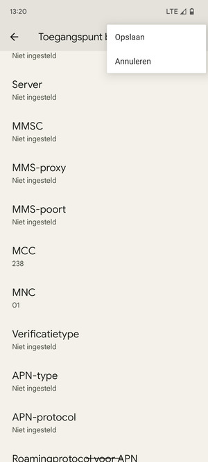 Selecteer Opslaan