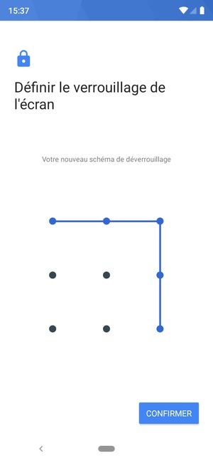 Dessinez de nouveau le schéma de déverrouillage et sélectionnez CONFIRMER