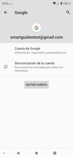 Seleccione Sincronización de la cuenta