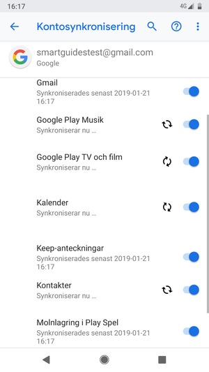 Dina kontakter från Google kommer nu att synkroniseras med din telefon