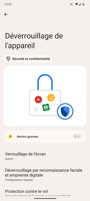 Sélectionnez Verrouillage de l'écran