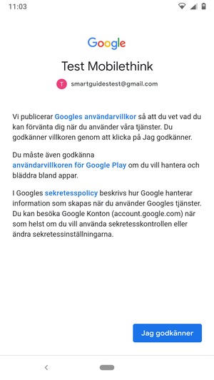Välj Jag godkänner