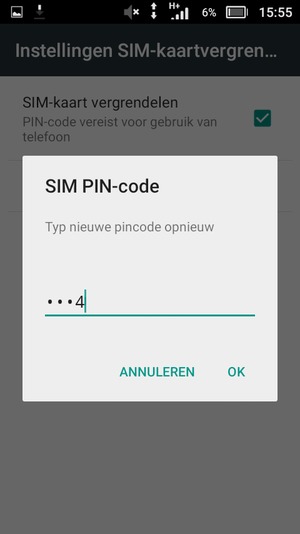 Bevestig uw nieuwe SIM PIN-code en selecteer OK