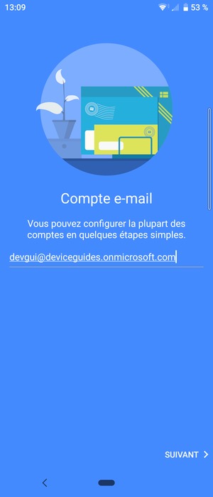 Saisissez votre adresse e-mail et sélectionnez SUIVANT