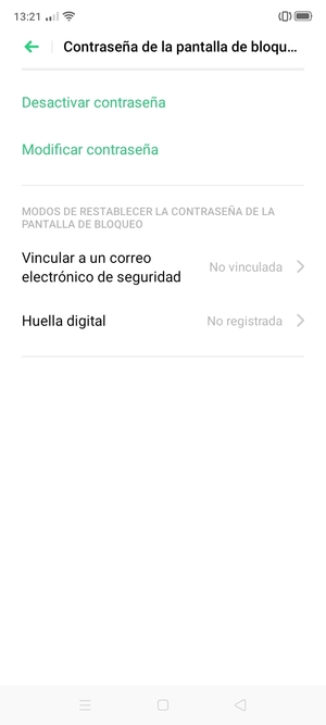 El teléfono ha sido asegurado con un bloqueo de pantalla