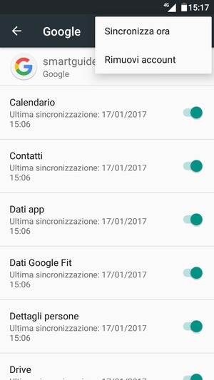 Seleziona Sincronizza ora