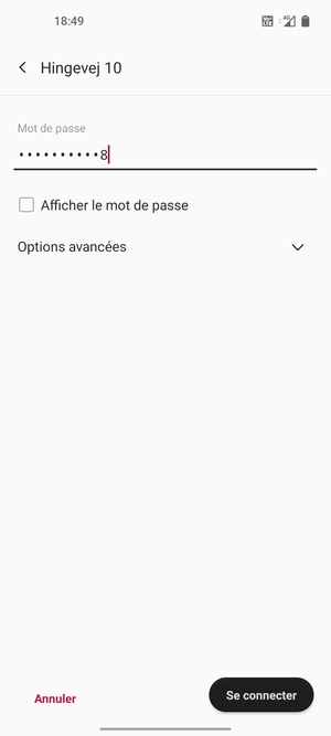Saisissez le mot de passe du Wi-Fi et sélectionnez Se connecter