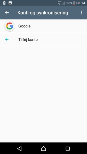 Vælg din Google konto