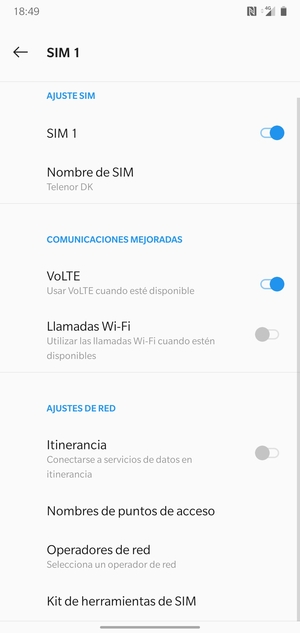 Para cambiar la red en caso de problemas de conectividad, seleccione Operadores de red