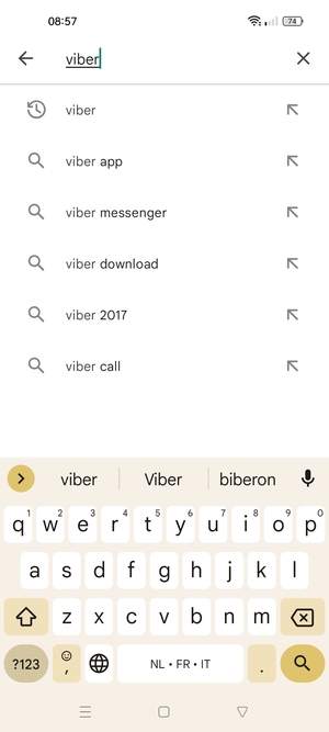 Voer de app-naam in en selecteer Zoeken