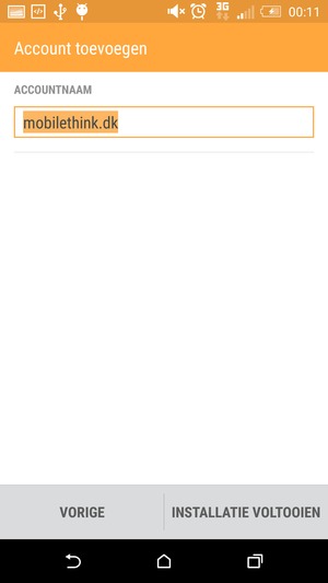 Geef uw account een naam en selecteer INSTALLATIE VOLTOOIEN