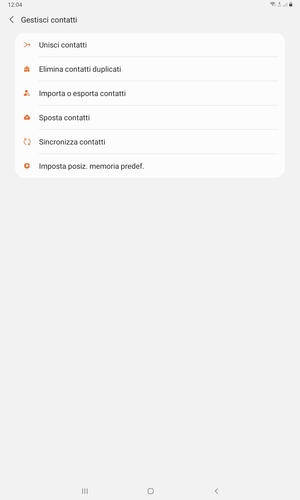 Seleziona Importa o esporta contatti