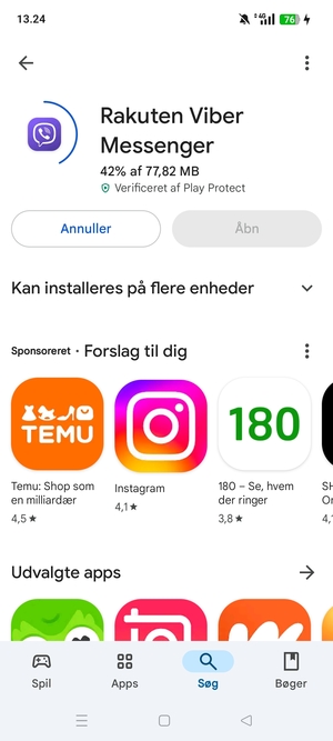 Afvent at installeringen er afsluttet