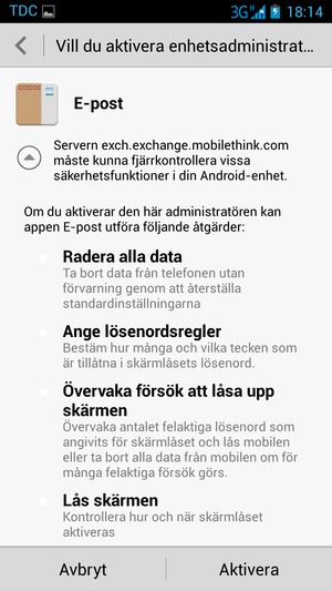 Välj Aktivera