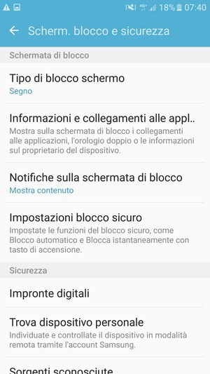 Il tuo telefono è ora protetto dal blocco schermo