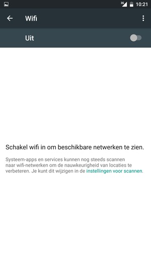 Schakel Wifi in
