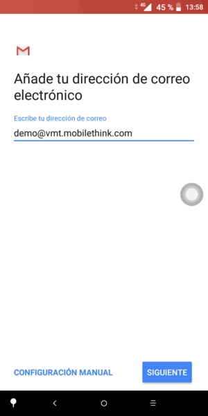 Introduzca su Dirección de correo electrónico y seleccione SIGUIENTE