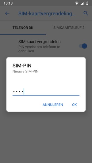 Voer uw Nieuwe SIM-PIN in en selecteer OK