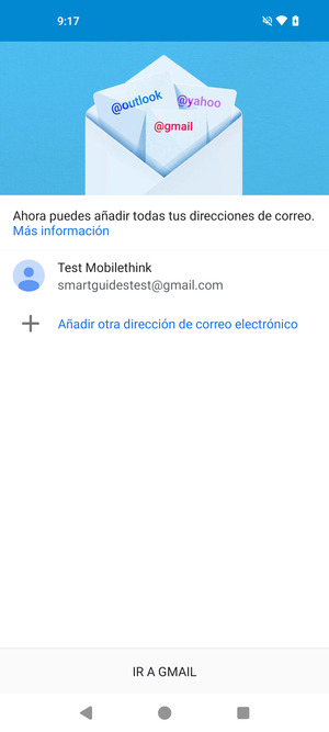 Seleccione IR A GMAIL