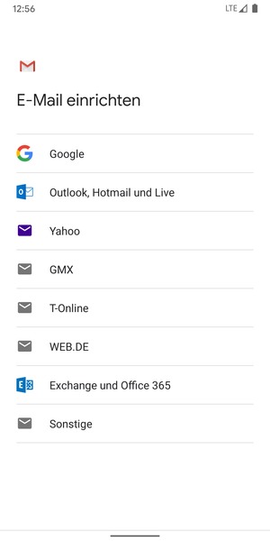 Wählen Sie Google