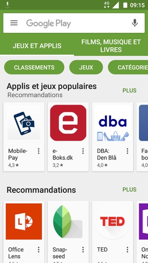 Sélectionnez la barre de Recherche